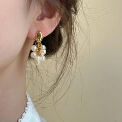 Pearl Drop Earrings Boho Bloom