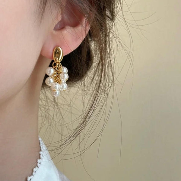 Grape Natural Pearl Earrings Boho Bloom