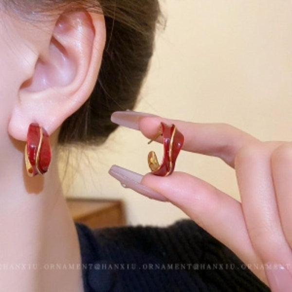 Gold Swirl Earrings Boho Bloom