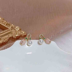 Gold Plated Tulip Cross Cross Pearl Earring Boho Bloom