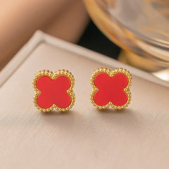 Anti Tarnish Cute Lil Red Stud Earring Boho Bloom