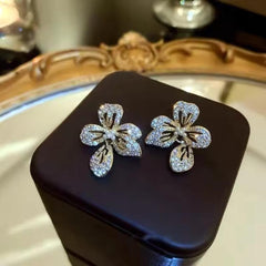 Sparkling Flower Stud Earrings Boho Bloom