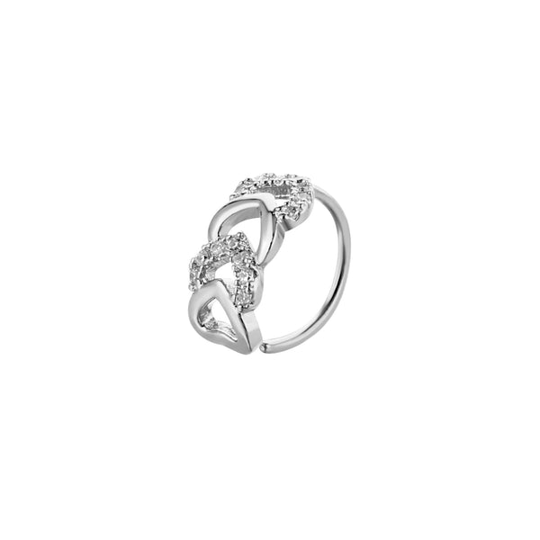 Rhinestone Heart Shaped Nose Ring piercing Beauty NX