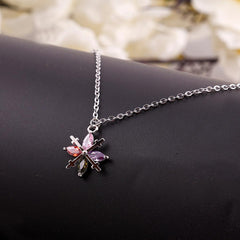Silver Necklace with Multicolored Gemstone and Cross Pendant Boho Bloom