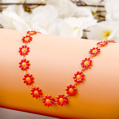 Daisy Flower Necklace Boho Bloom
