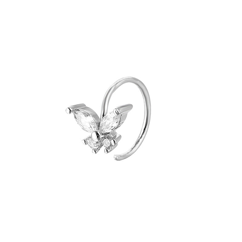 Butterfly Silver Nose piercing Beauty NX