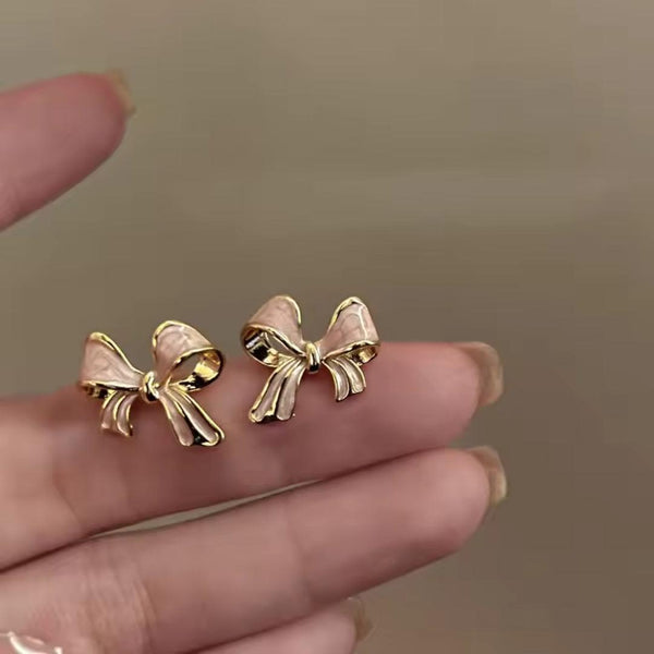 Exquisite Bow Gold Studs Boho Bloom