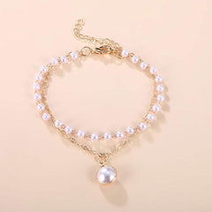 Pearl and Chain Bracelet Boho Bloom