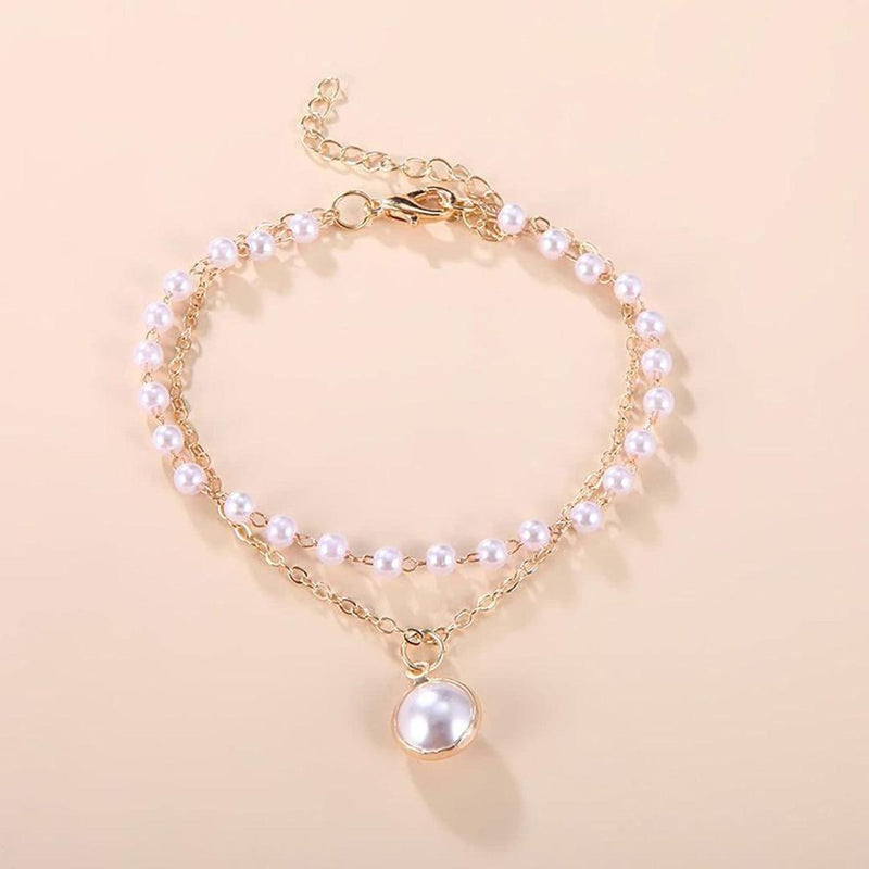 Pearl and Chain Bracelet Boho Bloom