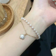 Pearl and Chain Bracelet Boho Bloom