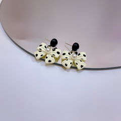 Simple Temperament Bow Polka Dot Earrings Boho Bloom