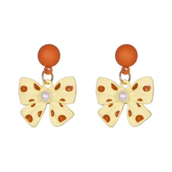 Little Bow Peach Drop earring Boho Bloom