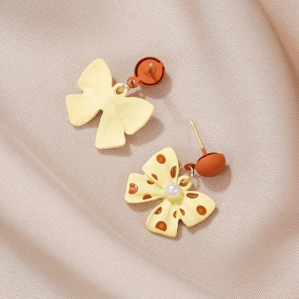 Little Bow Peach Drop earring Boho Bloom