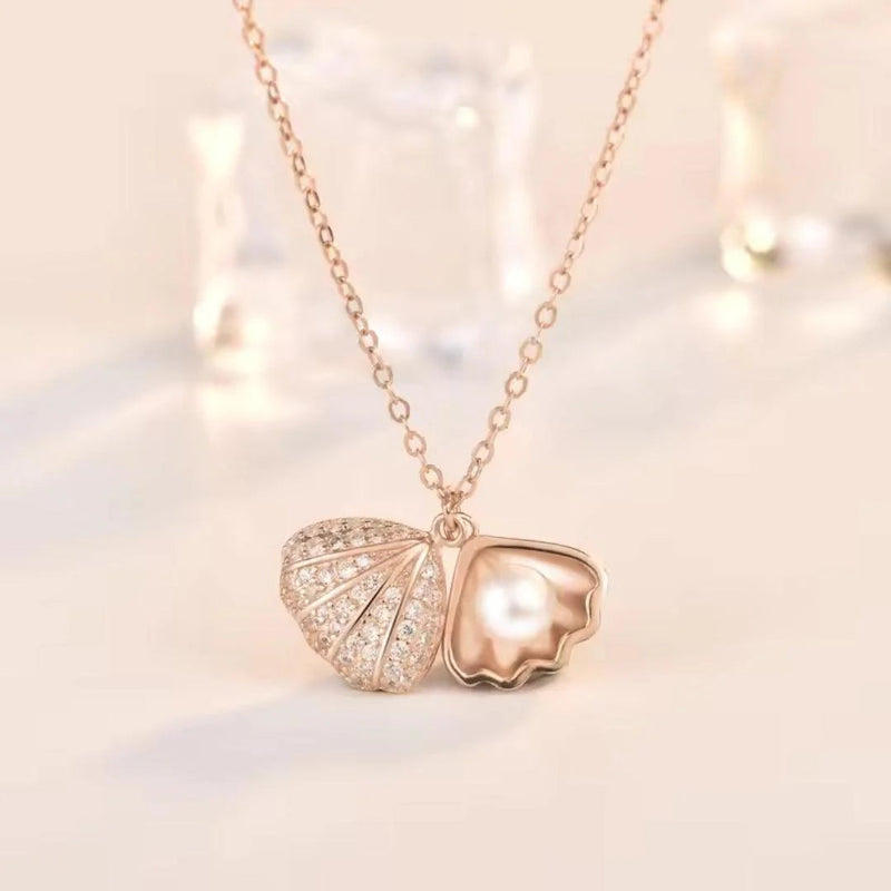 Share: Seashell and Pearl Necklace Boho Bloom