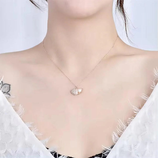 Share: Seashell and Pearl Necklace Boho Bloom