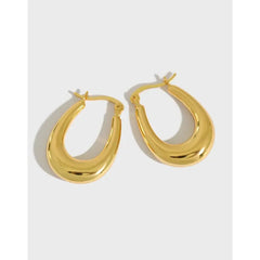 Anti Tarnish Bold U-Curve Hoops Earring Boho Bloom