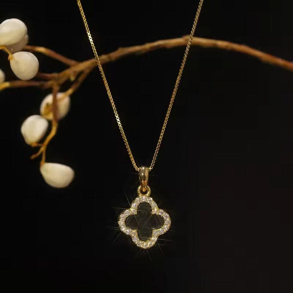 Reversible Enamel Pendant Necklace Boho Bloom