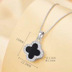Reversible Enamel Pendant Necklace Boho Bloom