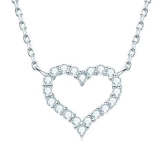 Heart-Shaped Crystal Pendant Necklace Boho Bloom