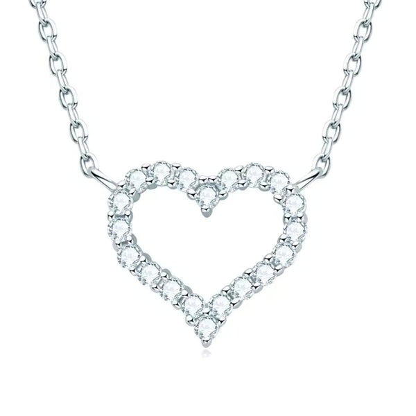 Heart-Shaped Crystal Pendant Necklace Boho Bloom
