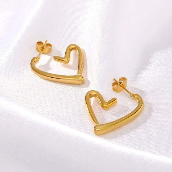 Anti Tarnish Golden Tiny Heart Hoop Earring Boho Bloom