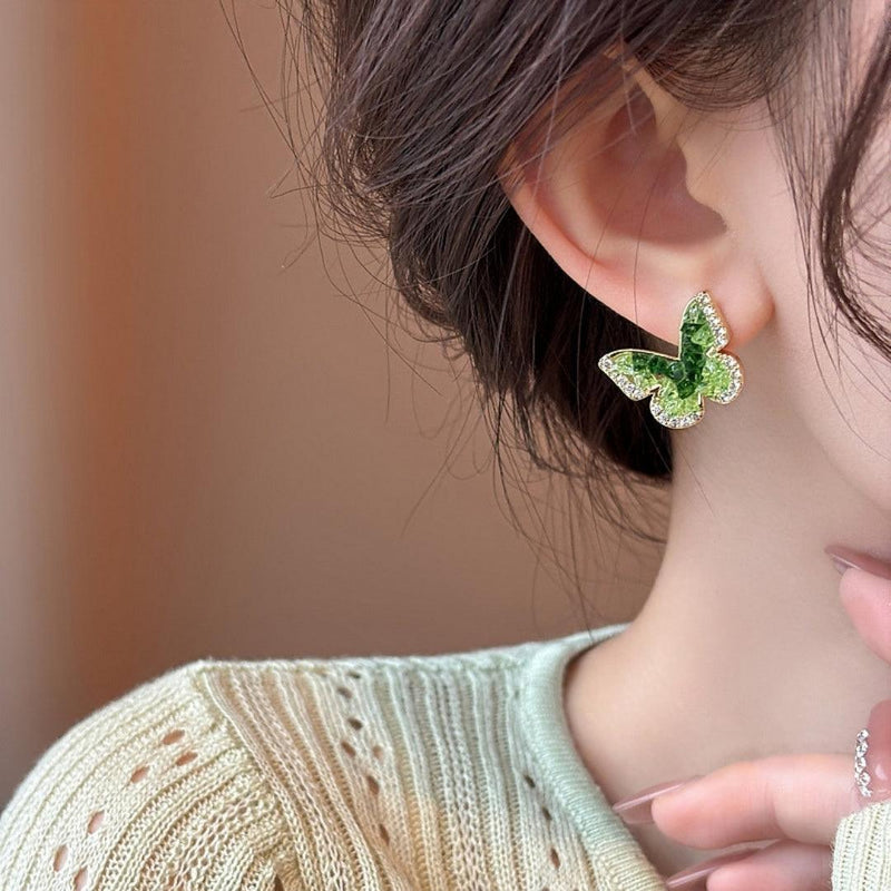 Western Korean Green drop earrings Boho Bloom
