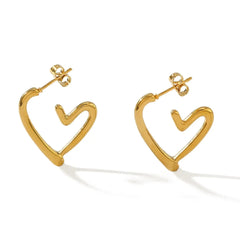 Anti Tarnish Golden Tiny Heart Hoop Earring Boho Bloom