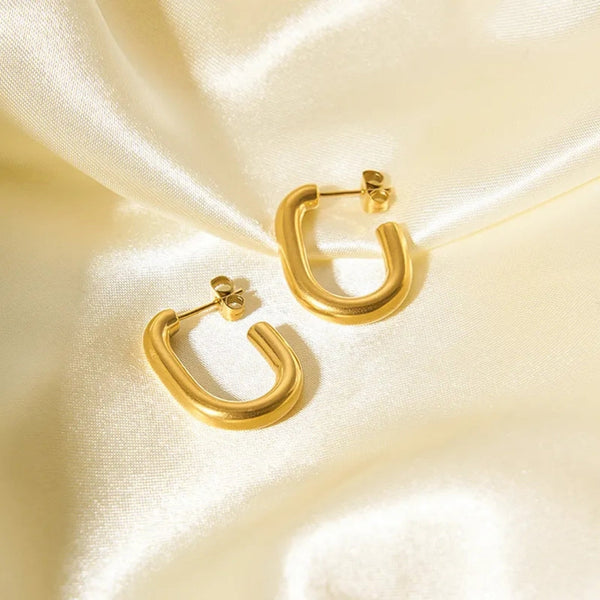 Anti Tarnish C Shaped Hoop Earring Boho Bloom