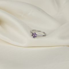 Crystal Natural Amethyst Gemstone Adjustable Ring Boho Bloom