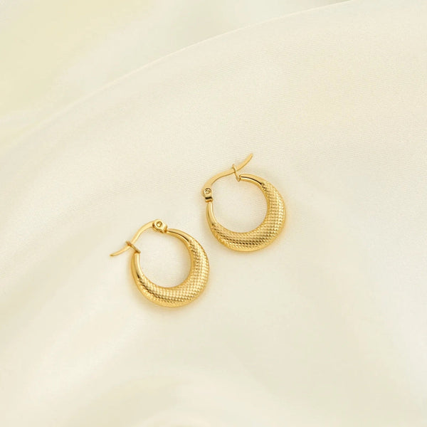 Anti tarnish Criss Cross Hoops earrings Boho Bloom