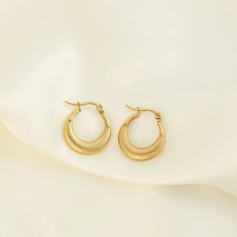 Anti tarnish Criss Cross Hoops earrings Boho Bloom