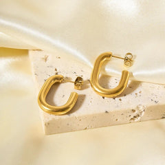 Anti Tarnish C Shaped Hoop Earring Boho Bloom