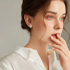 Gold Heart Stud Earrings Boho Bloom