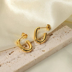 Anti Tarnish C Shaped Hoop Earring Boho Bloom