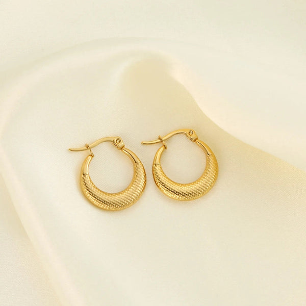 Anti tarnish Criss Cross Hoops earrings Boho Bloom