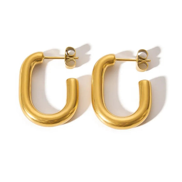 Anti Tarnish C Shaped Hoop Earring Boho Bloom