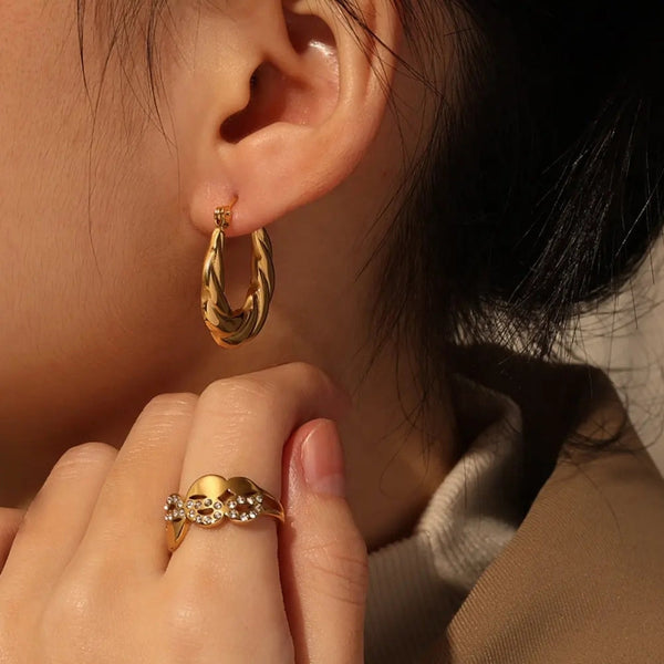 Anti tarnish croissant earrings Boho Bloom