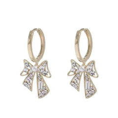 Sparkling Bow Dangle Earrings Boho Bloom