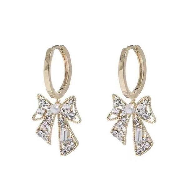 Sparkling Bow Dangle Earrings Boho Bloom