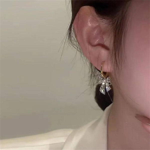 Sparkling Bow Dangle Earrings Boho Bloom