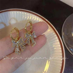 Sparkling Bow Dangle Earrings Boho Bloom