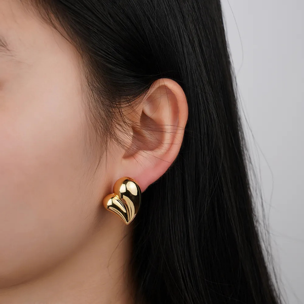 Anti tarnish love gold earrings Boho Bloom