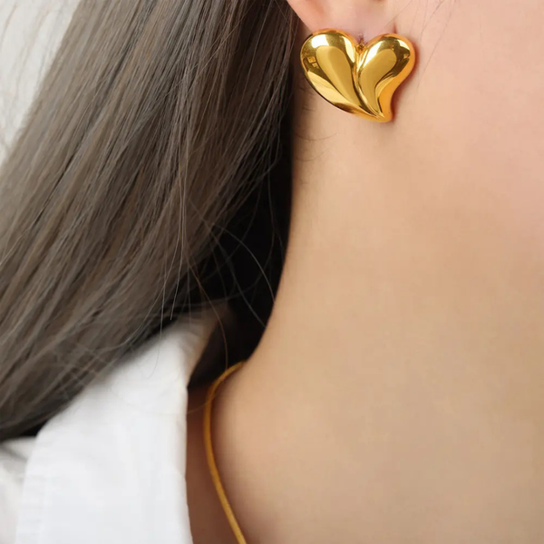 Anti tarnish love gold earrings Boho Bloom