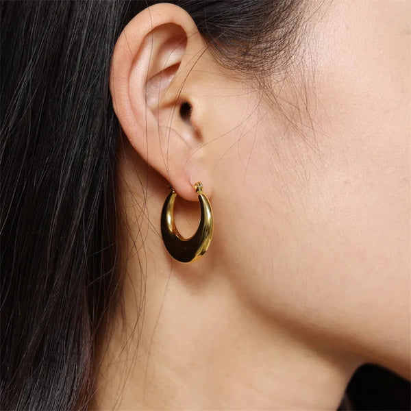 Anti tarnish simple golden earrings Boho Bloom