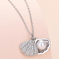 Seashell and Pearl Necklace Boho Bloom