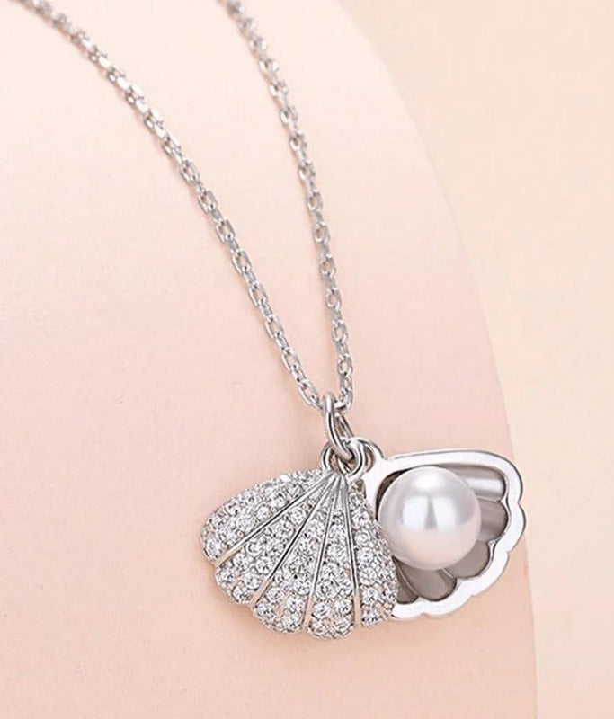 Seashell and Pearl Necklace Boho Bloom