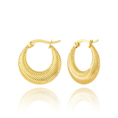 Anti Tarnish Strip Hoops Earrings Boho Bloom