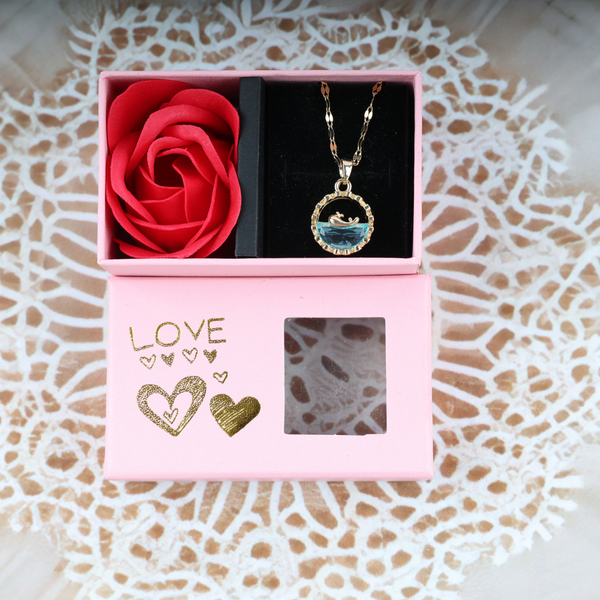 Love gold dolphin necklace Boho Bloom