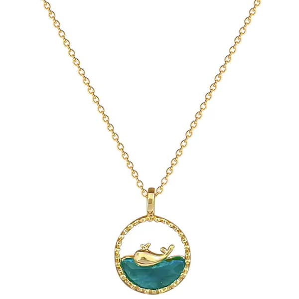 Love gold dolphin necklace Boho Bloom