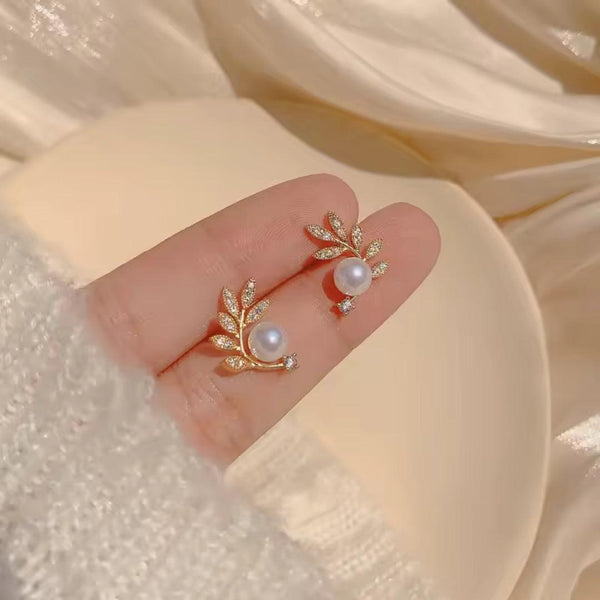 Crystal Sparking Leaf Earring Boho Bloom